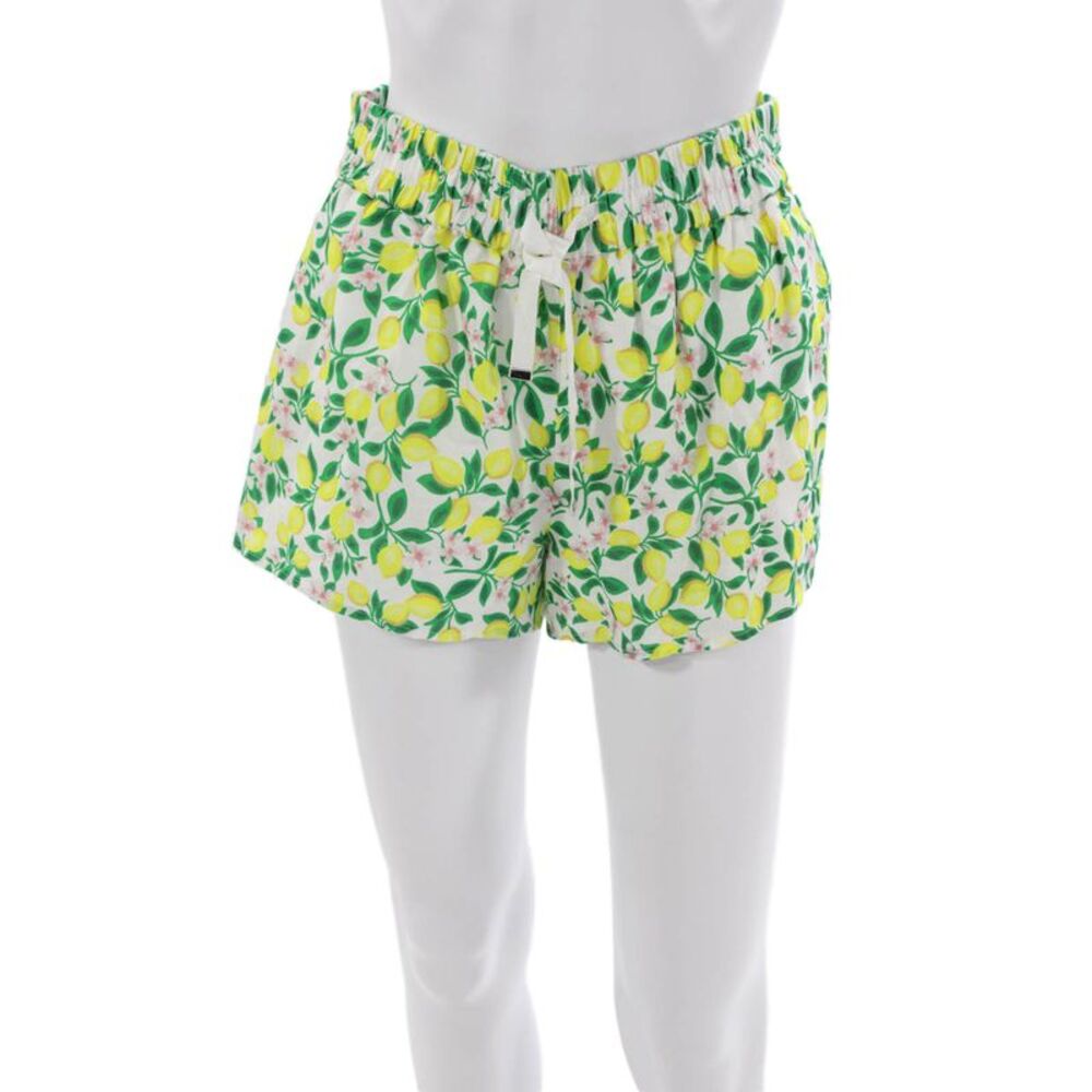 Cami NYC Womens Casual Shorts Multicolor Linen Floral Lemon Drawstring Size XS